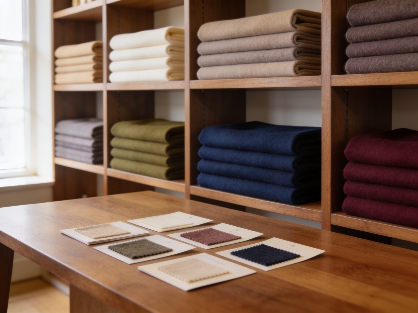 Tissuthèque d’échantillons textiles classes par coloris
